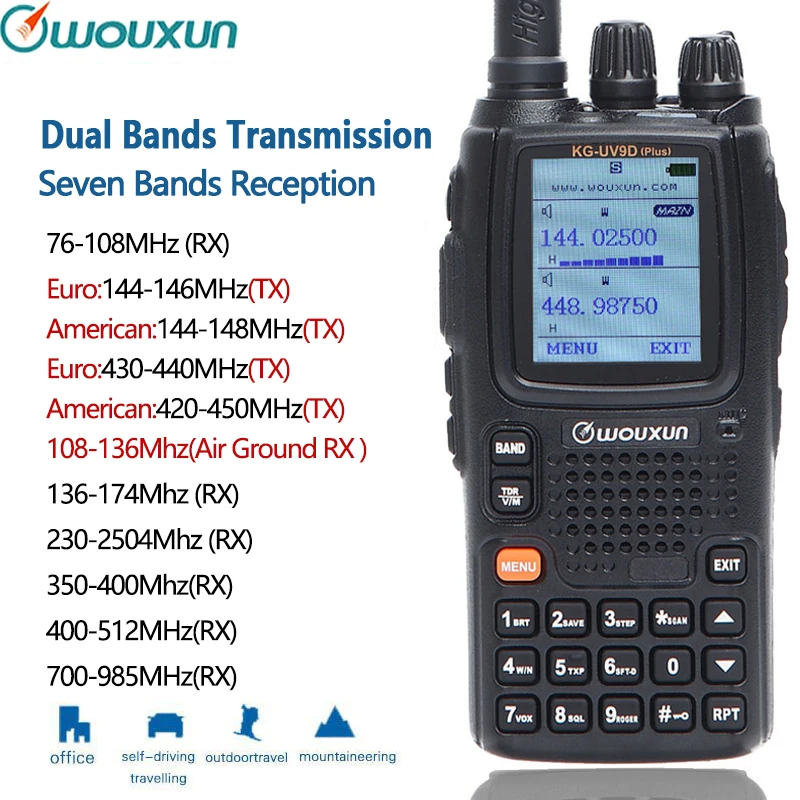 Wouxun KG-UV9D Plus Seven Bands Reception including FM radio and Air Band Cross Band Repeater Classic Circuit enlarge