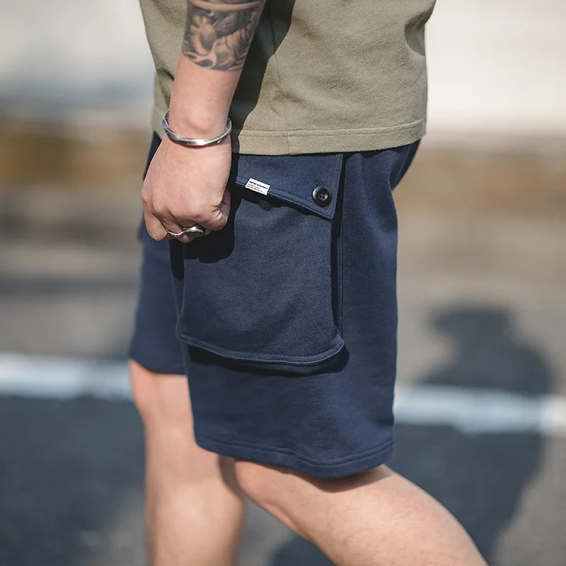 

Maden Navy P44 Cargo Joggers Shorts Men Loose Work Cotton Bigger Pocket Short Pants Casual Overalls Man Clothing