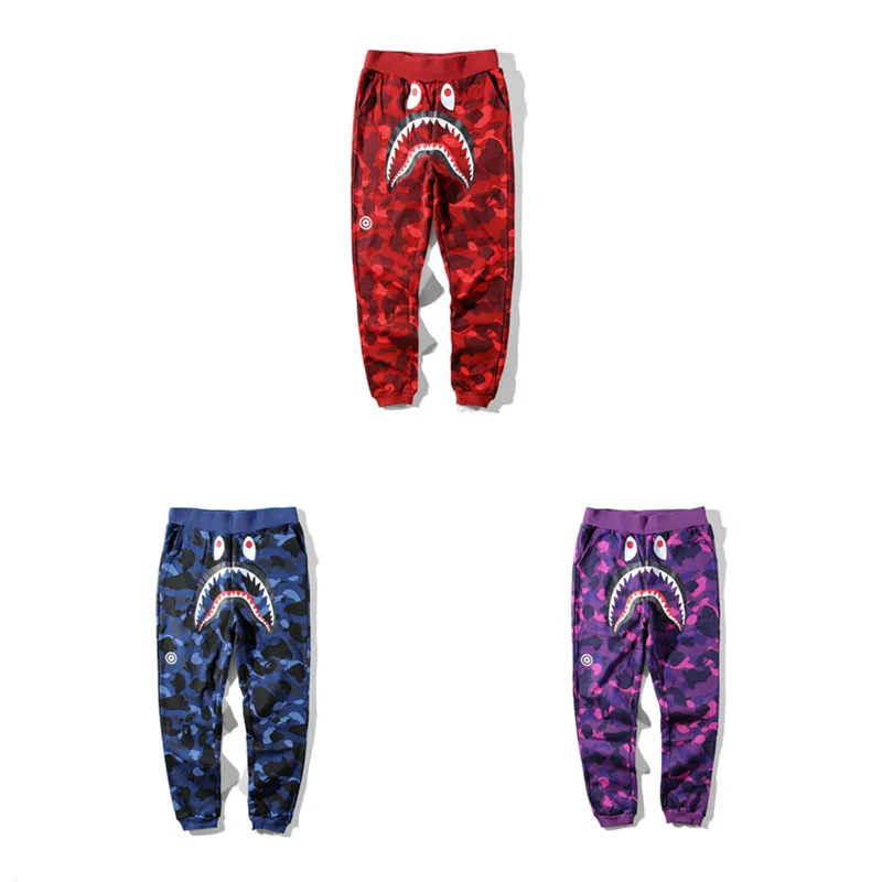 

Men's Pants Bape Shark Sportswear Harajuku Sport Techwear Sweatpants Jogging Wide Hip Hop Jeans Clothing Oversize Male Trousers