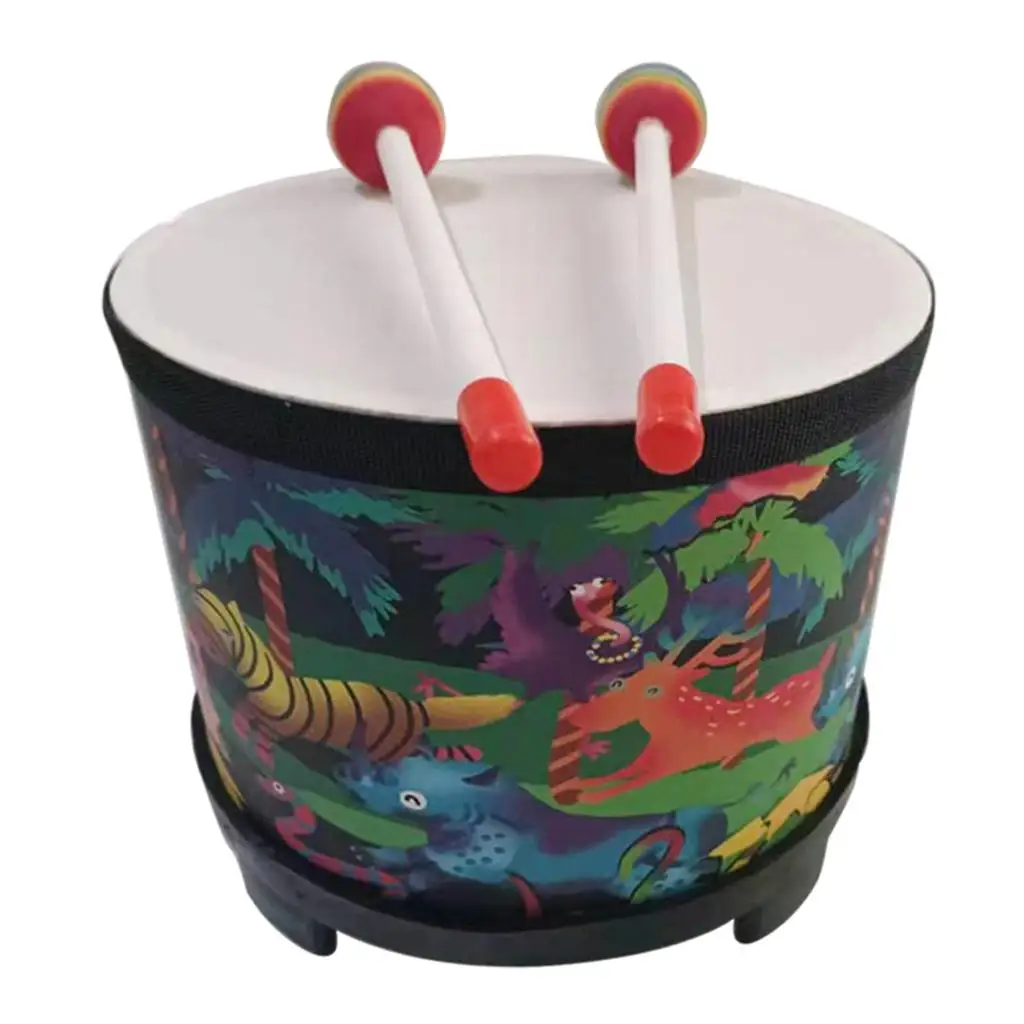 

Wooden Floor Drum Early Education with 2 Mallets Preschool Toys Beat Instrument