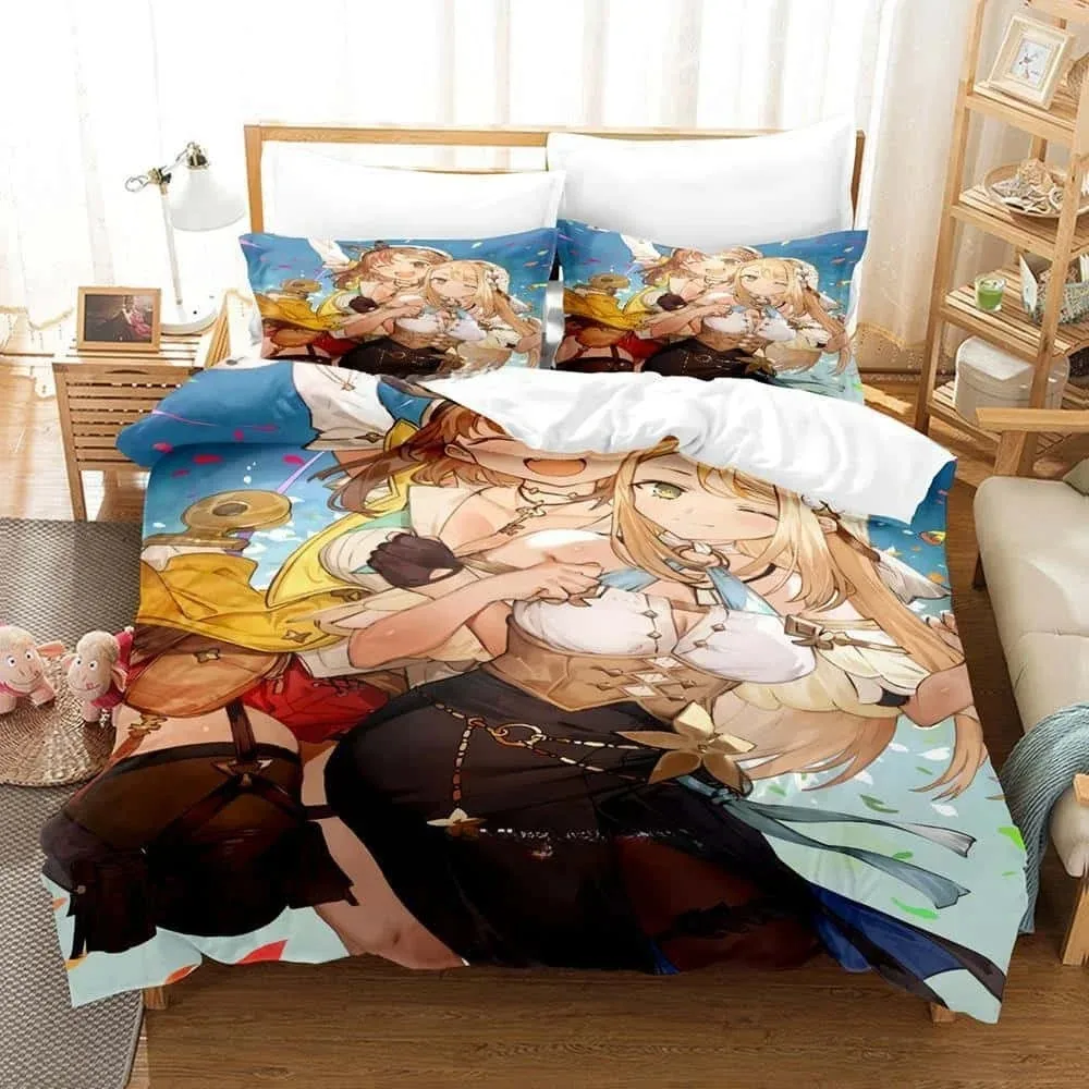 3D Anime Atelier Ryza 2 Lost Legends &amp the Secret Fairy Bedding Set Single Twin Full Queen King Size Bed Adult Kid Bedroom