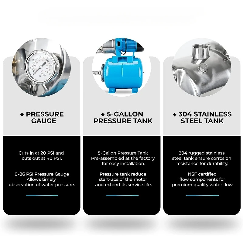 Насос для мелководья с резервуаром под давлением 1200 л/ч