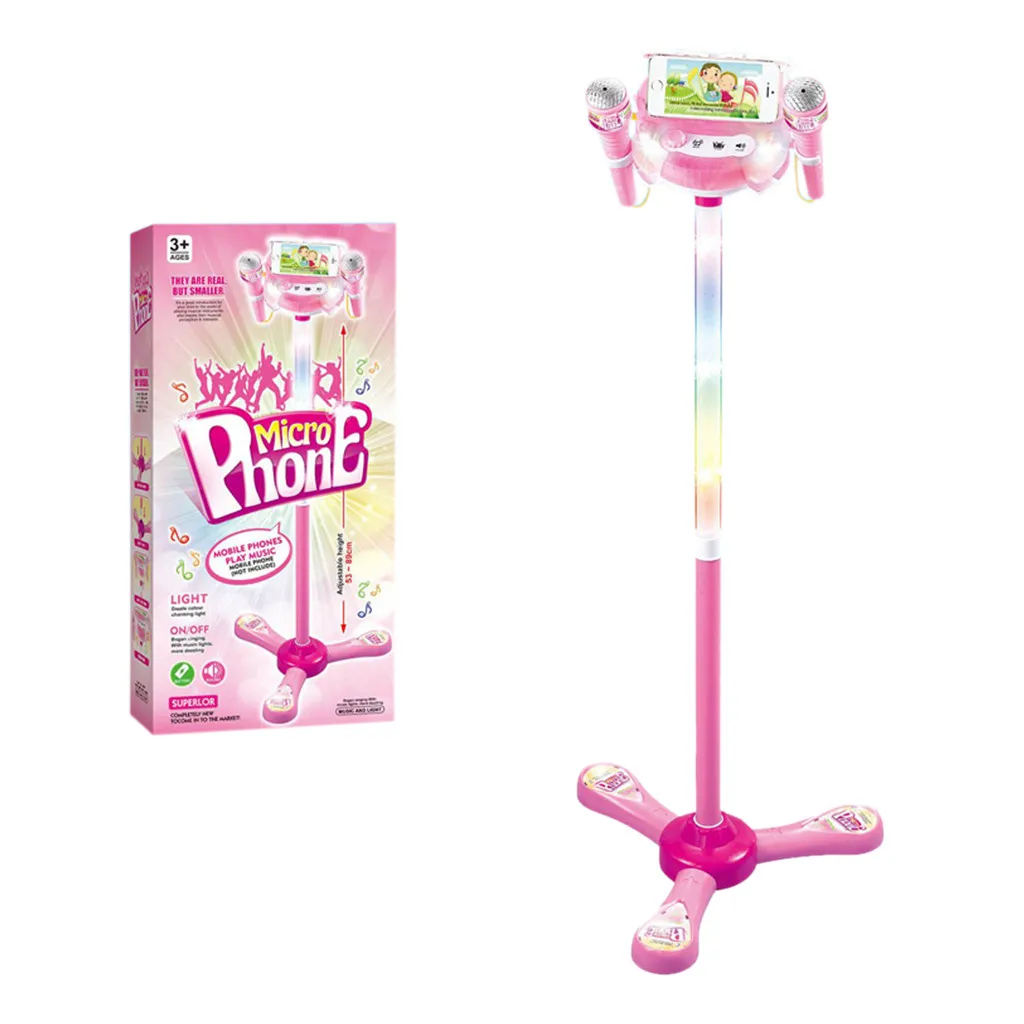 

Adjustable Set Kids Machine Music Stand Karaoke Microphones 2 With Toys Play Education