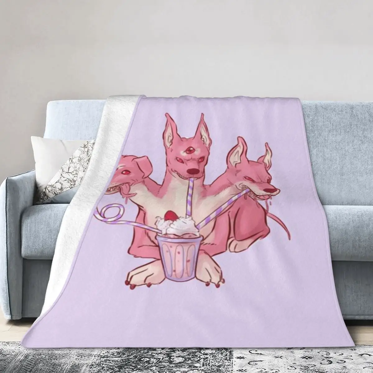 Strawberry Cerberus Ультрамягкое одеяло из микрофлиса
