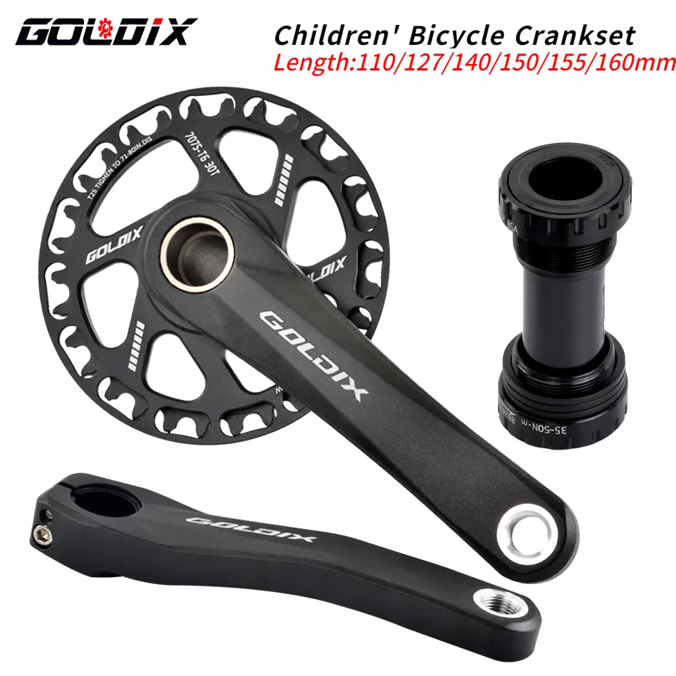 GOLDIX Children's Bicycle Crankset 110mm/127mm/140mm/150mm/1