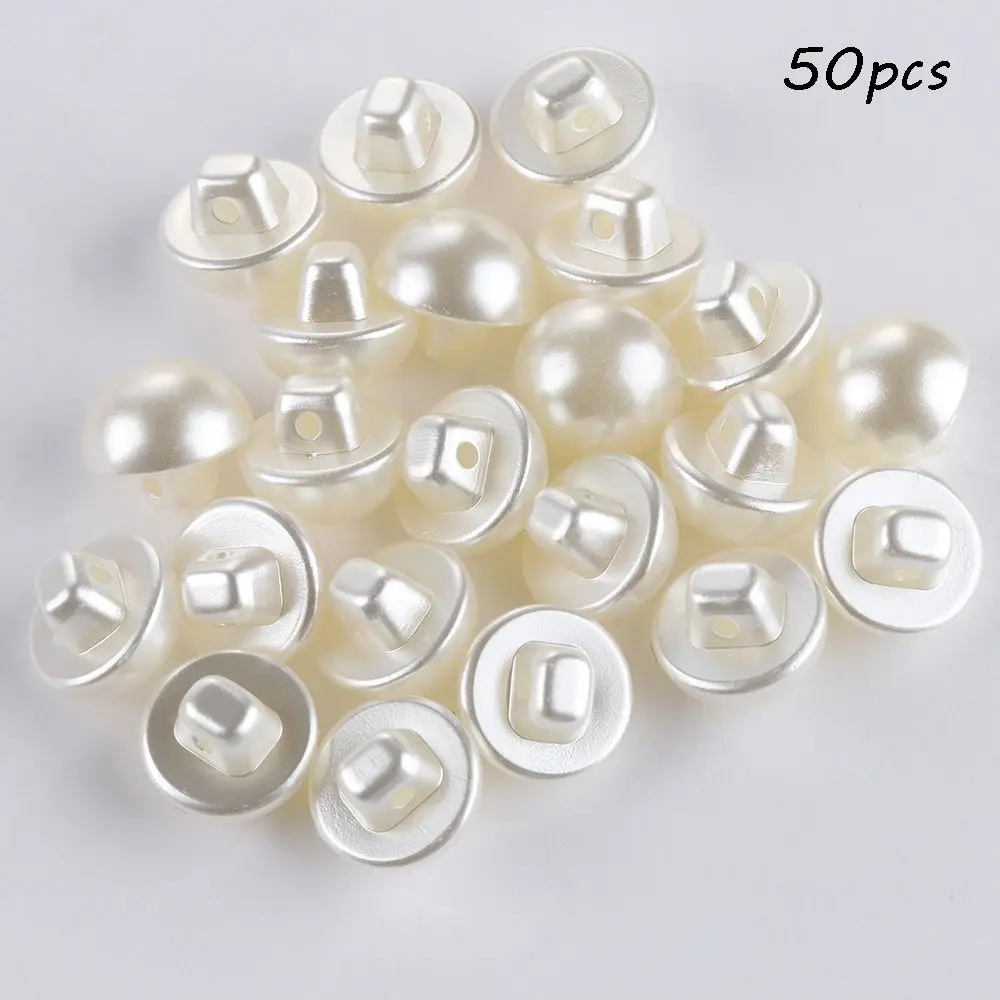 

50PCS 10mm Round Sewing Pearl Buttons mushroom buttons for Clothing Dress Accessories Scrapbooking Garment Decorative DIY Crafts