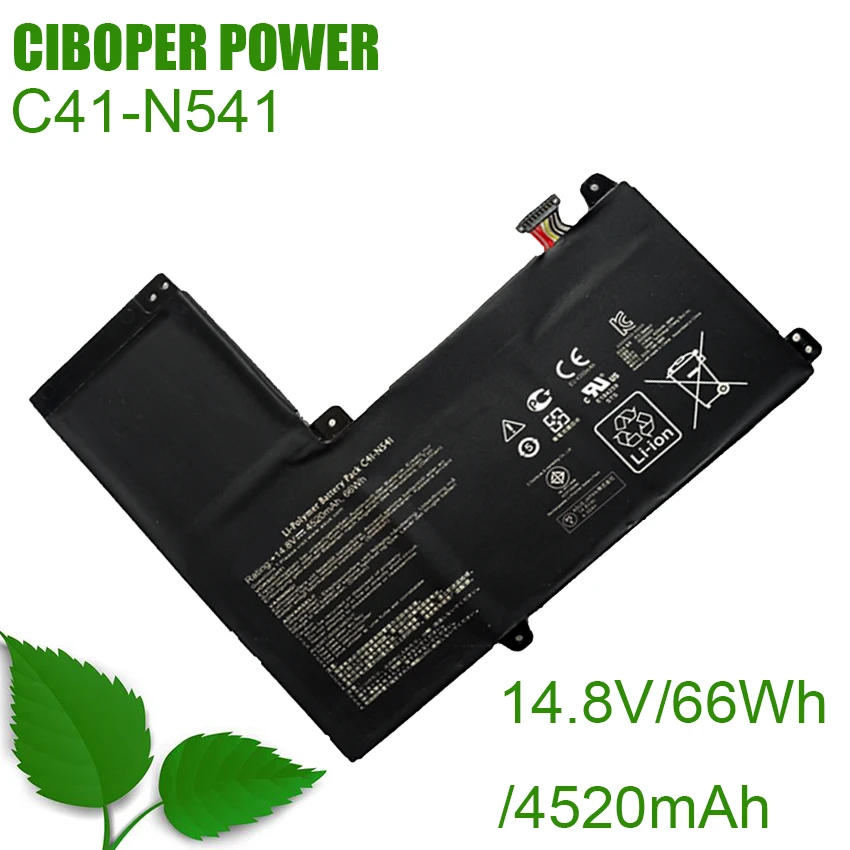Оригинальная Аккумуляторная Батарея CP C41-N541 66Wh4520mAh 0B200-00430100 N54PNC3 для Rog N541LA Q501L Q501LA
