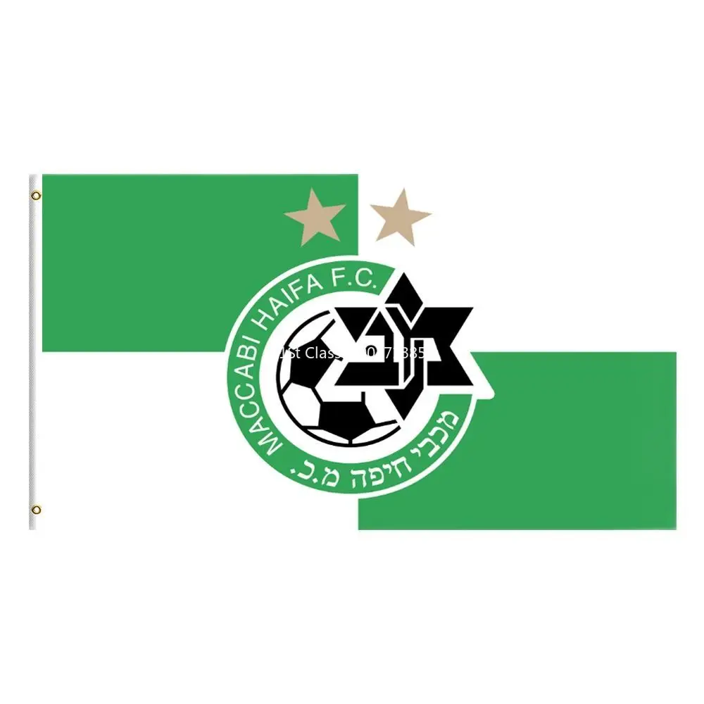 

Флаг и баннер Maccabi Haifa 3x5 футов, флаги футбольного ФК Израиля для декора