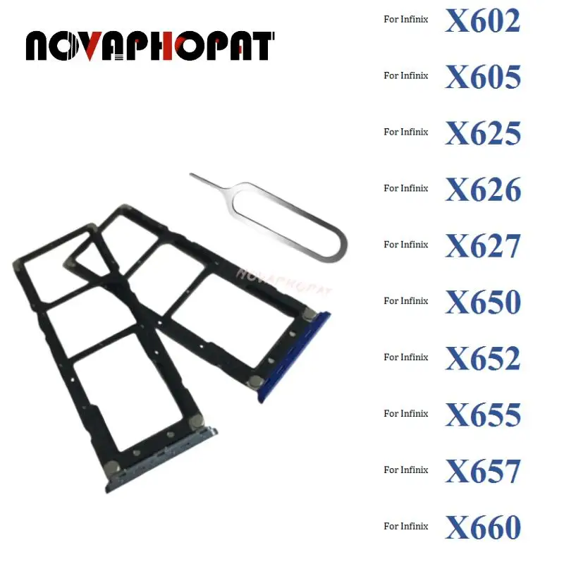 

Novaphopat Black SIM Card Tray For Infinix X602 X605 X625 X626 X627 X650 X652 X655 X657 X660 Sim Holder Slot Adapter Reader