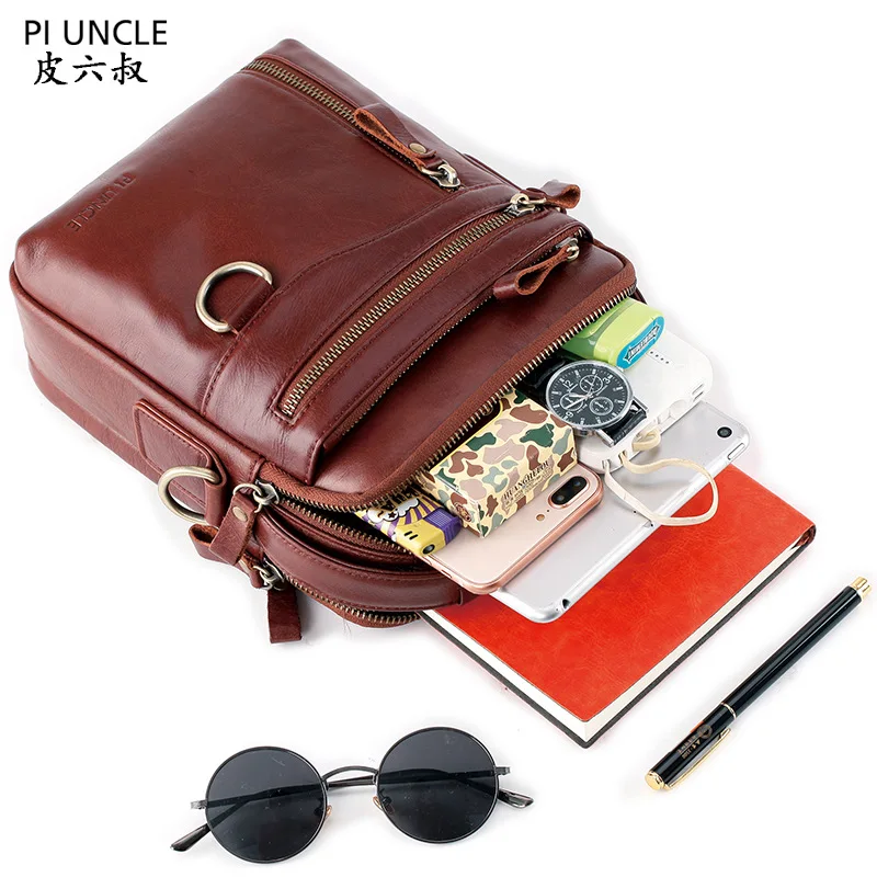 High Quality Time New Leather Cross-body Bag for Men Casual Shoulder Bag Multi-functional Handbag Business Bag