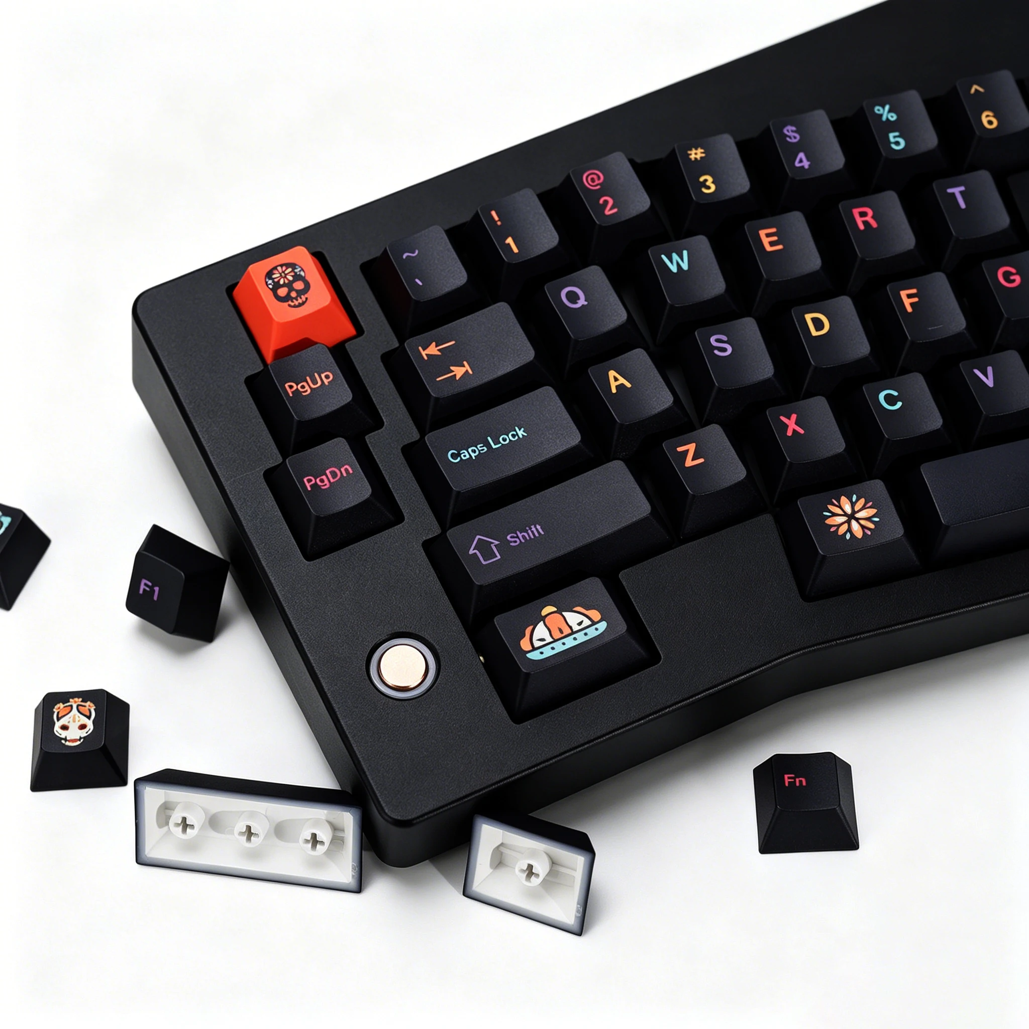 Фото Комплект клавиш KBDiy Clone GMK: ретро-клавиши GMK Mictlan Cherry Profile PBT ISO для магнитных переключателей, 60 клавиш, для игровой механической клавиатуры №1
