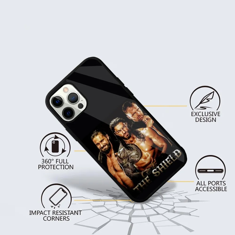 Чехол для телефона WWE The S-Shield iPhone 15 14 13 12 11 Plus Pro Max Mini Magsafe с магнитной беспроводной
