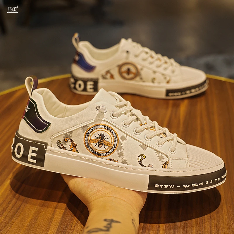 Мужские повседневные туфли в Европейском стиле модные белые кроссовки с