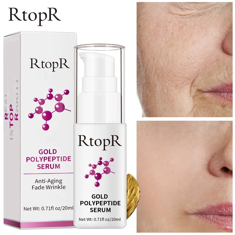 

RtopR Gold Polypeptide Serum Repair Skin Anti-aging Hyaluronic Acid Whitening Skin Care Essence Face Care Anti Wrinkle 20ml