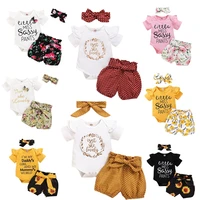 summer baby wear baby crawl pants wear baby girls wear sleeveless printed short sleeve shorts pullover baby two piece suit