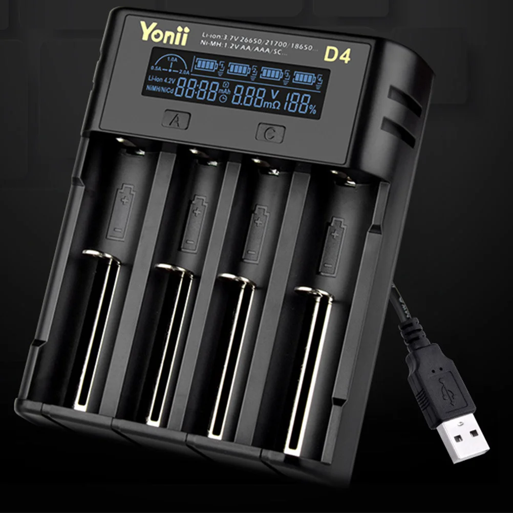 

Rechargeable 4 Bay LCD Display AAA F6 Fast with USB Inputs
