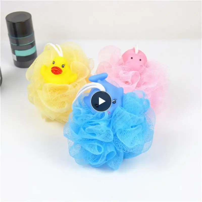 

Цветной прочный мяч для душа, отшелушивающий мягкий детский цветок для ванны, мяч для ванны с одиночными или несколькими мультяшными животными, удобный