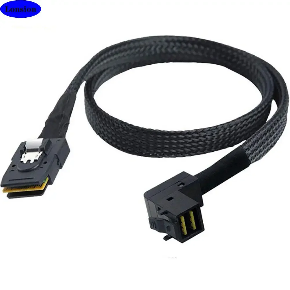 MINI SAS SFF-8643 Кабель для подключения сервера от 90 градусов до SFF-8087