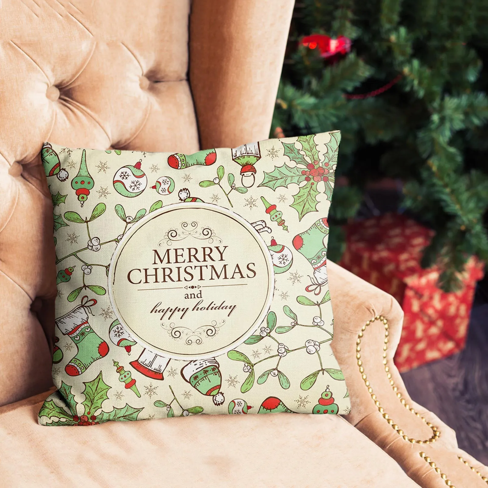 

Рождественская льняная Подушка 18x18 дюймов, шелковая наволочка с леопардовым принтом