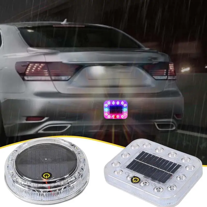 Car Solar Flashing LED Warning Lights Universal Adjustable Automotive Parking Lamp Rearing Warning Light Car Styling Accessories