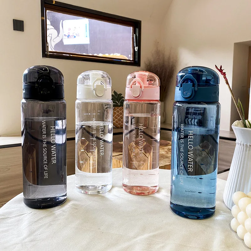 

780 мл пластиковая бутылка для воды для питья, портативная Дорожная Спортивная чашка для чая и кофе, кухонные принадлежности, детская бутылка для воды для школы, прозрачная