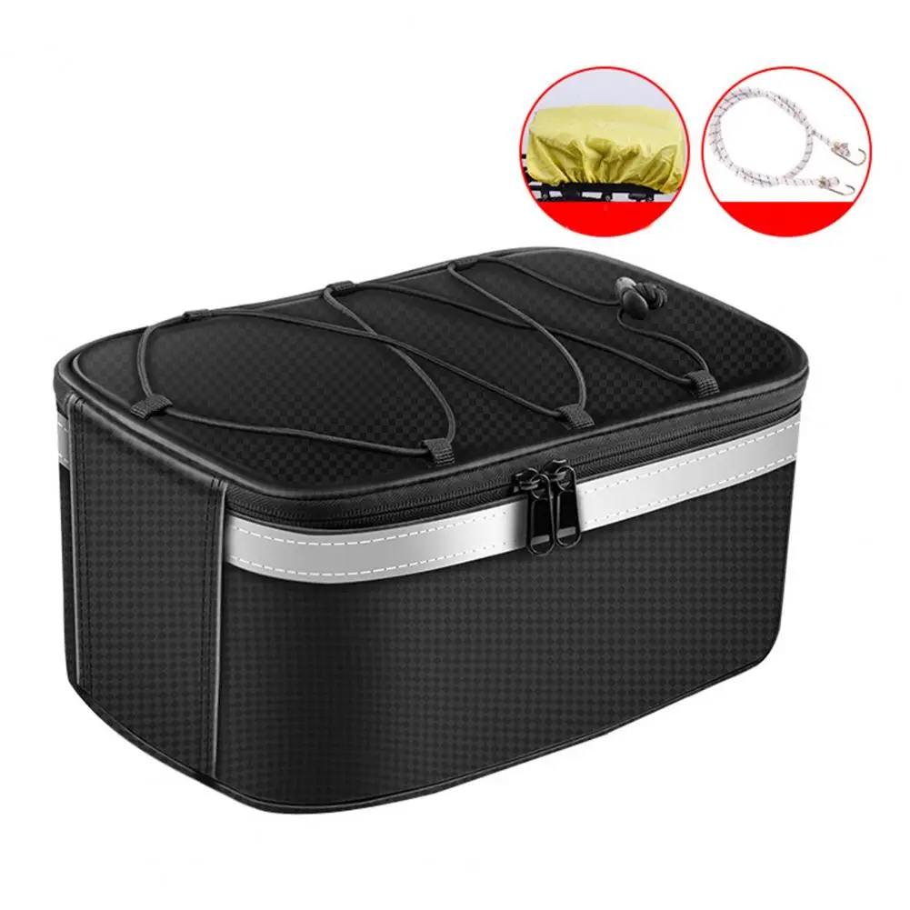 

7L Bike Back Seat Bag Rear Seat Bag Waterproof Fastener Tape Fix Belt Reflective Design PVC Bike Trunk Bag Bike Accessories