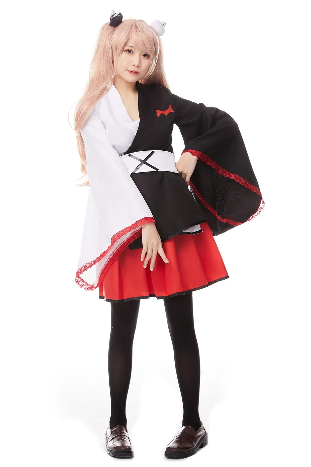 Костюм-кимоно Danganronpa черно-белый для женщин и девочек карнавальный костюм на