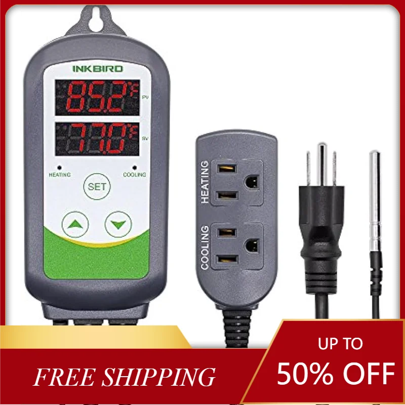 

Цифровой регулятор температуры, 2-ступенчатый Террариум для теплицы с подогревом и охлаждением, 110 В, 10 А, 1100 Вт