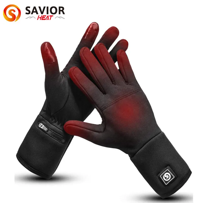 Electric Heated Gloves Liners Rechargeable Battery For Men Women Touch Screen Motorcycle Ski Snow Winter Warmer Mitten Glove