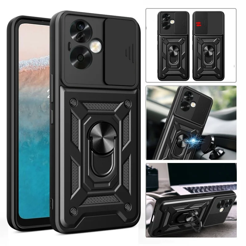 Для Oppo A79 5G чехол Противоударная подставка с магнитным кольцом армированная