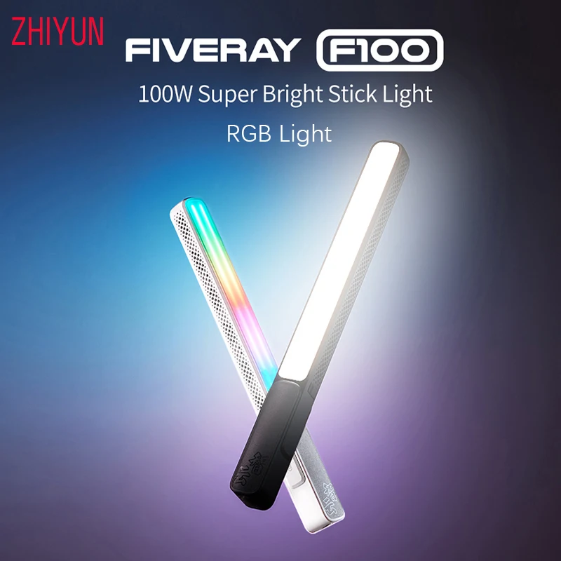 

ZHIYUN FIVERAY F100 Led RGB Video Lamp Handheld Light 100W Super Bright Stick Photography Lighting for Live Streaming Tiktok