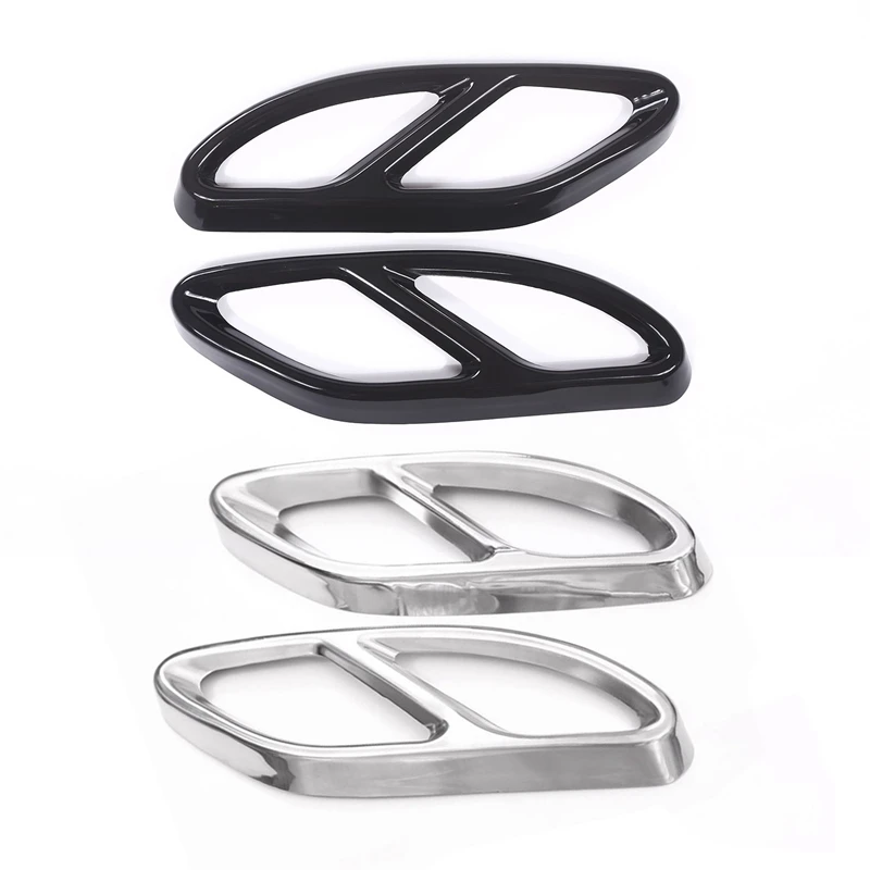 

4 Pcs For Mercedes Benz GLC A B C Eclass W205 Coupe W213 W176 W246 2016-17 AMG Exhaust Cover 304 Steel(Silver &Black)