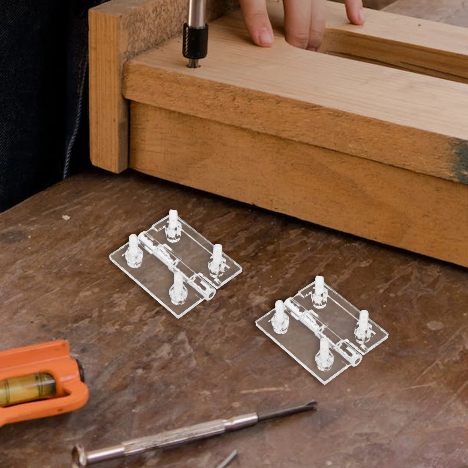 Прозрачные петли для ящика акриловые стеклянного мини-белого непрерывного шкафа