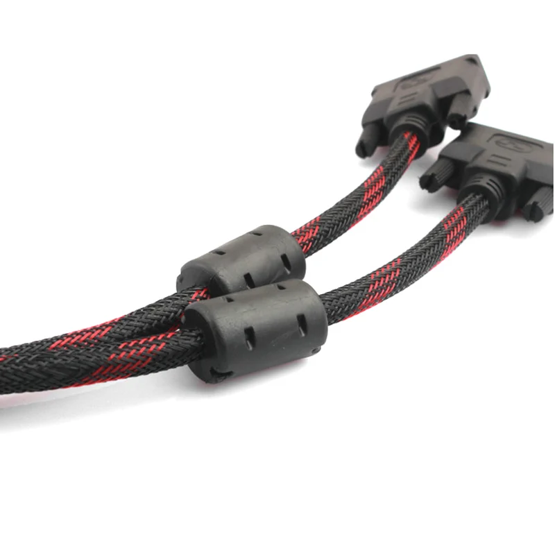 Нейлоновый плетеный кабель DVI-DVI позолоченный фотокабель 24 + 1 штекер-штекер М/М