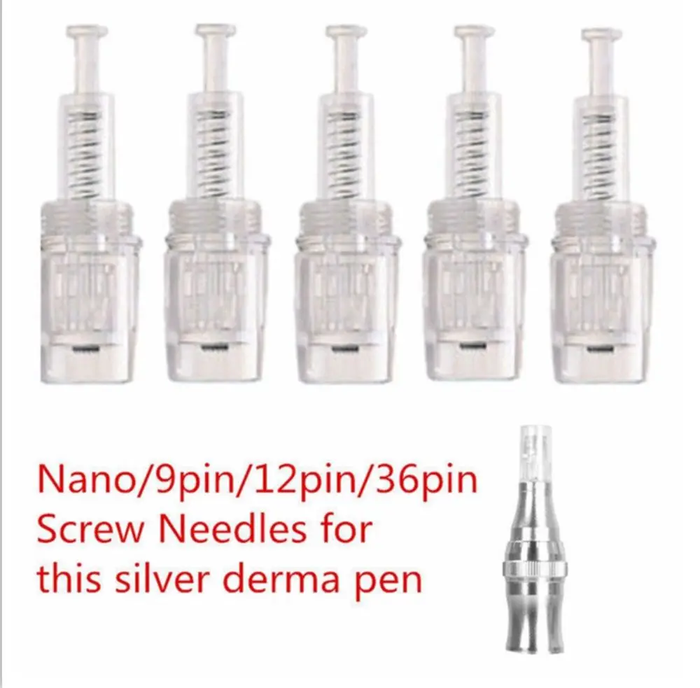 

100/50/10 PCS Derma Pen Screw Cartridge Replacement Heads Microneedling Tattoo Needles Nano MicroNeedle