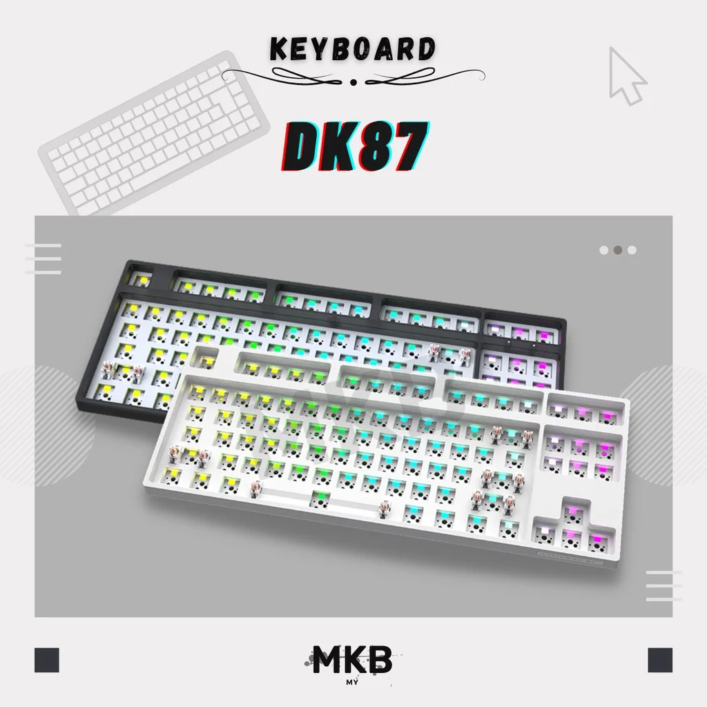 [В наличии] Набор клавиатуры DK87 TKL с горячей заменой на заказ RGB Три-режима 2 4 ГГц