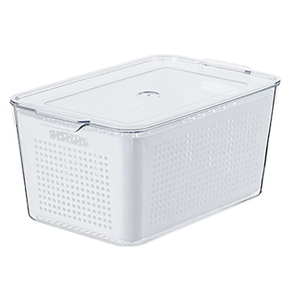 

Fresh Fruit Vegetable Produce Storage Container With Colander Refrigerator Seafood Storage Box Sealed Kitchen Storage