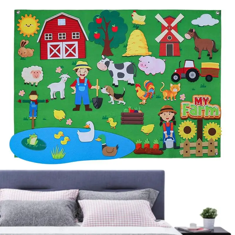 

Felt Board For Toddlers Flannel Storyboard Set Preschool Early Learning Play Kit Wall Hang Gift For Kids Girls Boys Interactive