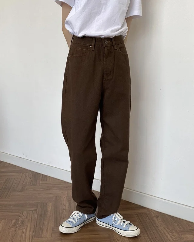 

Women's Design Pants Simple Color High Waist SLIM STRAIGHT Casual