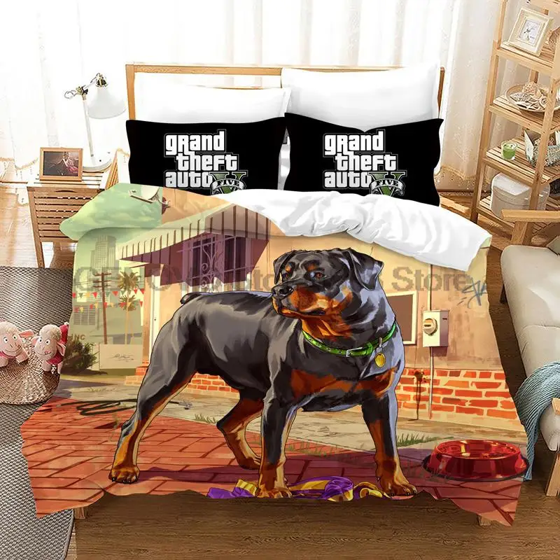 

Game GTA V Bedding Set Cartoon Duvet Covers Pillowcase Grand Theft Auto 5 Comforter Bedding Sets Bed Linens Bedclothes