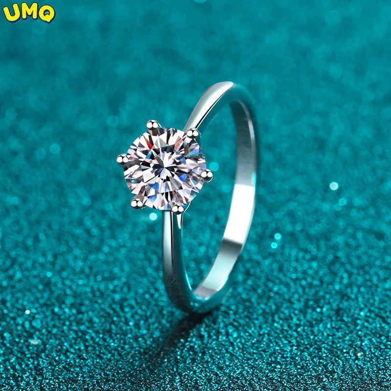 

Certified Moissanite Engagement Rings for Women 1ct 2ct Round Brilliant Lab Diamonds Wedding Band Sterling Silver Fine Jewelry
