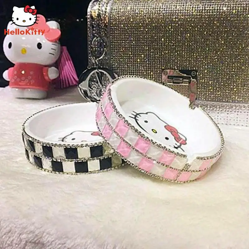 

Hellokittys симпатичная пепельница аниме Sanrio Kawaii креативная Мода Y2K настольное отображение деталь мультфильм подарок на день рождения