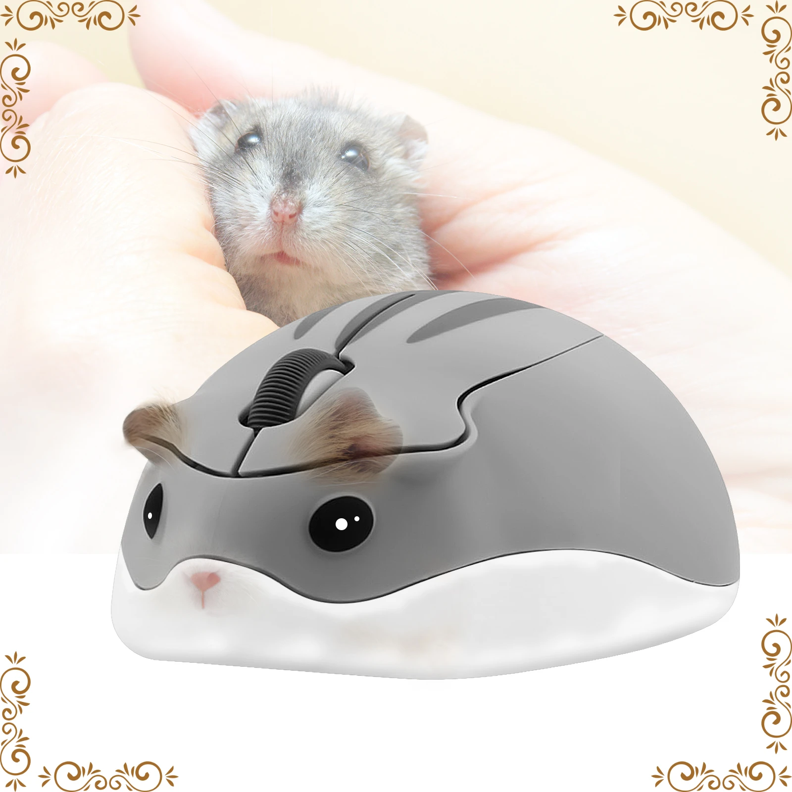 

2.4G Bluetooth Cute Hamster Mouse Optical 3D Mini Cartoon Grey Mause 1200 DPI Portable Ergonomic Computer Mice For Laptop PC