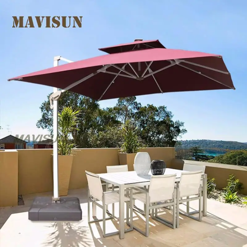 Round Square Sun Umbrella For Beach Outdoor Awning For Car Sunshade 3*4m Modern Custom Simple