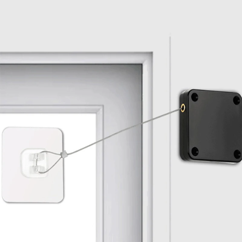 

Automatic Sensor Door Closer Punch-free Adjustable Surface Door Stopper Automatically Close Door Bracket Closer Home Improvement