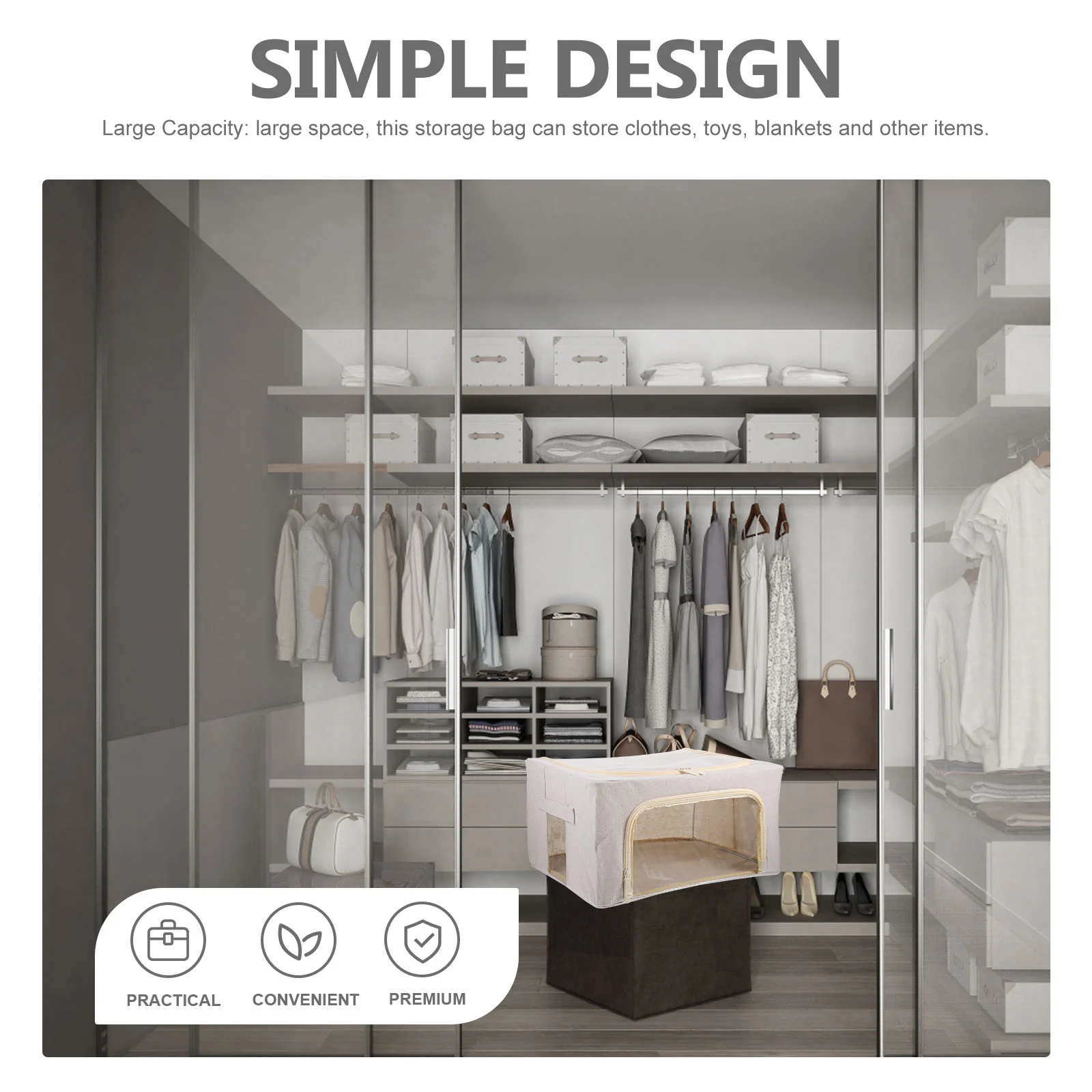 Ящик для хранения игрушек ручки с обеих сторон сумки свитеров защита от моли