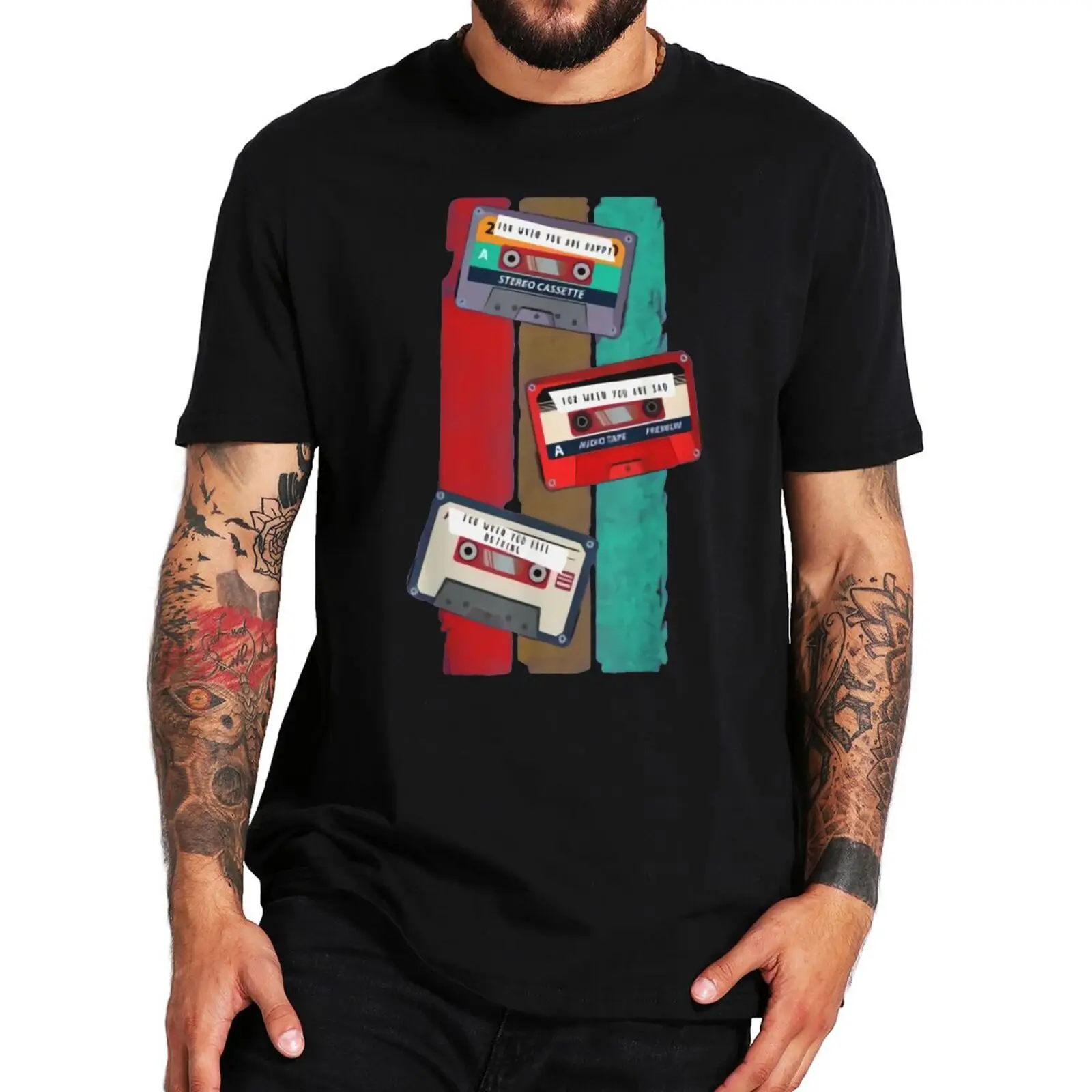 

Retro Mix Nostalgia Cassette T Shirt Vintage 80s 90s Distressed Camiseta For Men Women 100% Cotton EU Size Tshirt