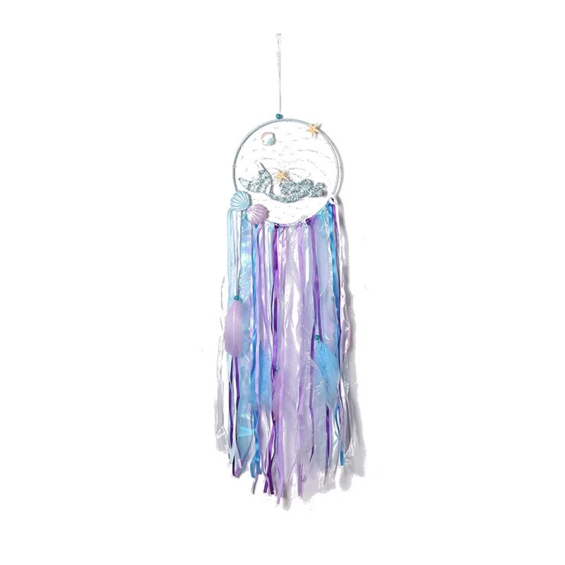 

C63B Ocean Dream Catchers for Bedroom Nursery Wall Decorations Car Hanging Pendant Ornament Feather Dreamcatchers Craft