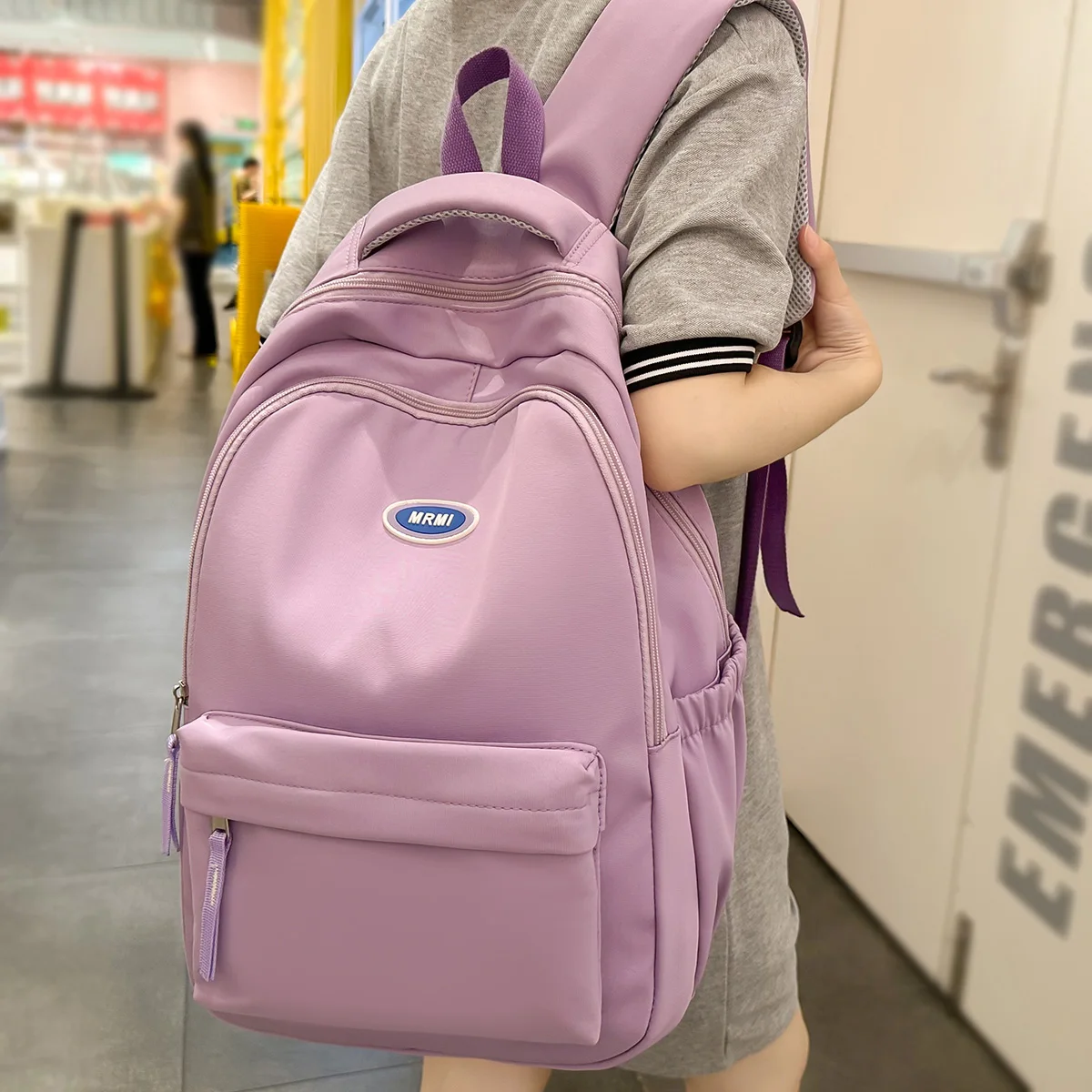 

Женская дорожная фиолетовая вместительная школьная сумка, милый модный ранец для книг для девушек, нейлоновый Классный рюкзак для ноутбука и колледжа