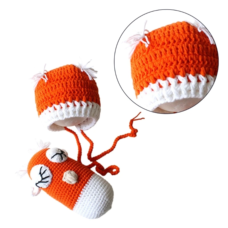 Реквизит для детской фотографии вязаная крючком шапка с изображением совы и